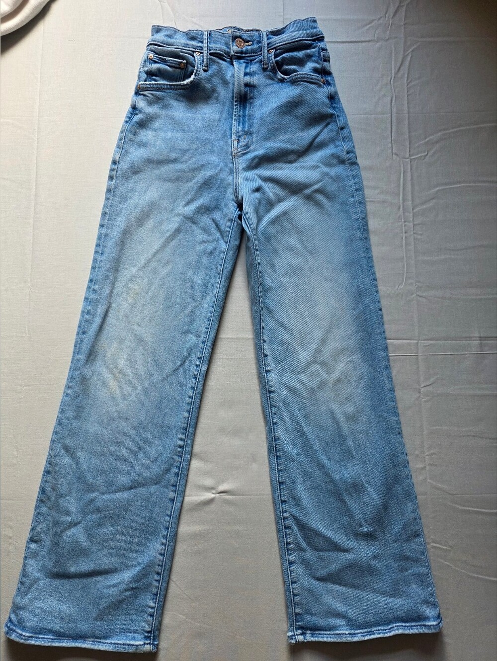 MOTHER The Maven Ankle Wide-Leg Denim Jeans Je T'aime Medium Wash Blue 24